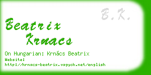 beatrix krnacs business card